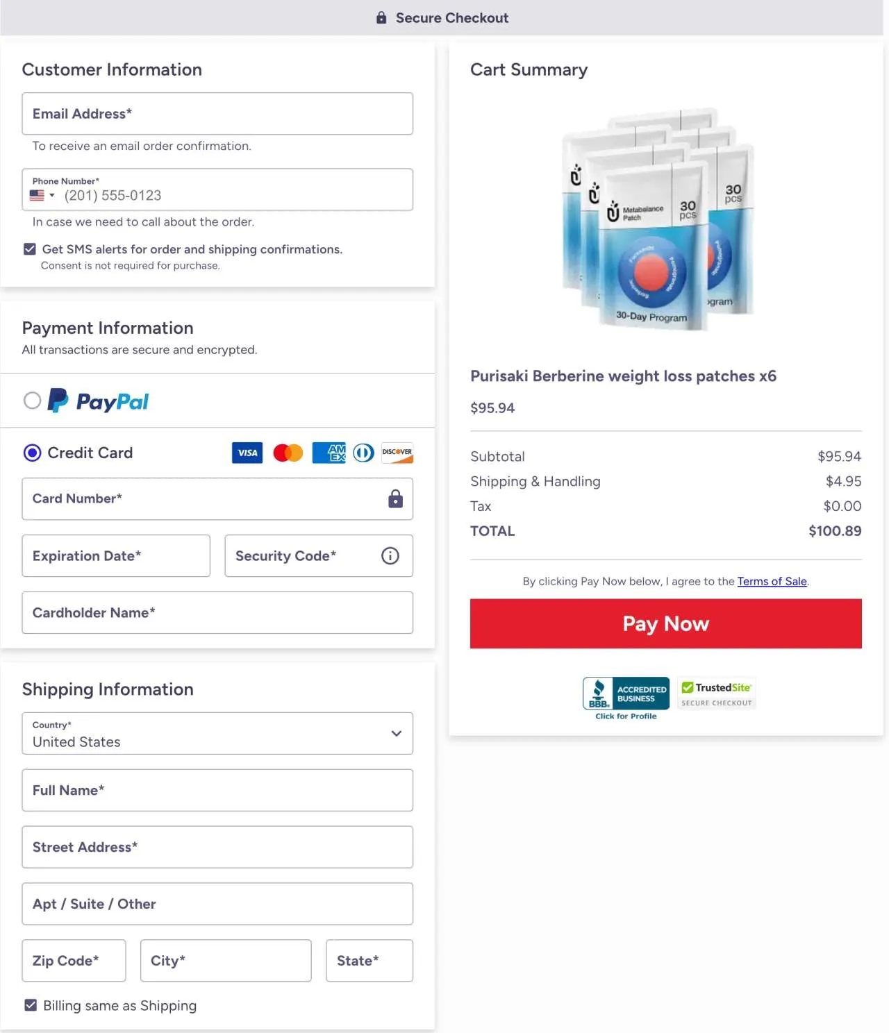 Purisaki Official ClickBank Secure Checkout Page USA